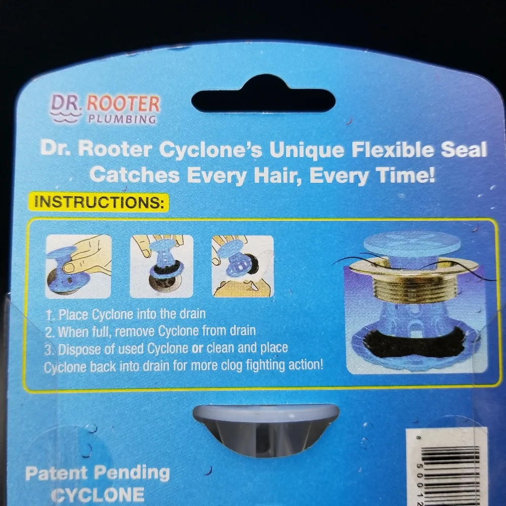 Dr. Rooter HAIR CYCLONE Drain Hair & Clogs STOPPER for Shower & Bath Tub Drains